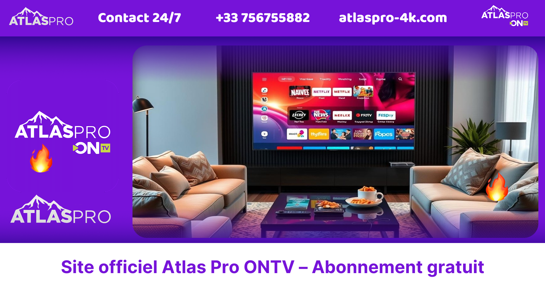 Site officiel Atlas Pro ONTV – Abonnement gratuit